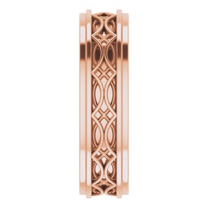 18k Yellow Or White Or Rose Gold Stepped-Edge Sculptural Flat Band