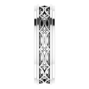Sterling Silver Stepped-Edge Sculptural Flat Band