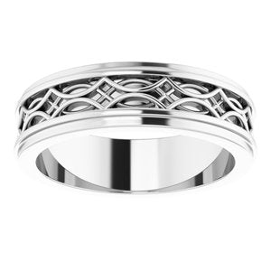 Sterling Silver Stepped-Edge Sculptural Flat Band