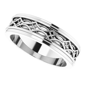 Sterling Silver Stepped-Edge Sculptural Flat Band