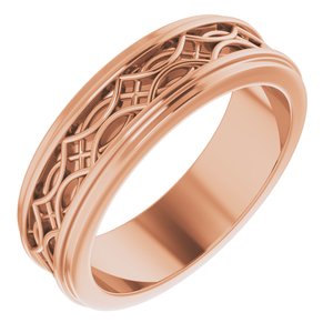 18k Yellow Or White Or Rose Gold Stepped-Edge Sculptural Flat Band