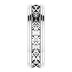 Sterling Silver Stepped-Edge Sculptural Flat Band