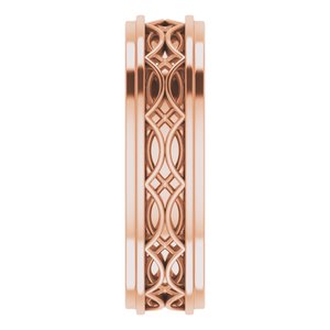 18k Yellow Or White Or Rose Gold Stepped-Edge Sculptural Flat Band