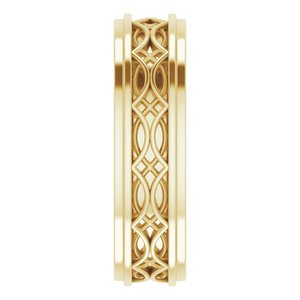 10k Yellow Or White Or Rose Gold Stepped-Edge Sculptural Flat Band