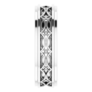 Sterling Silver Stepped-Edge Sculptural Flat Band