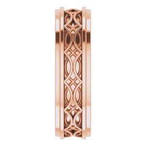 14k Yellow Or White Or Rose Gold Stepped-Edge Sculptural Flat Band