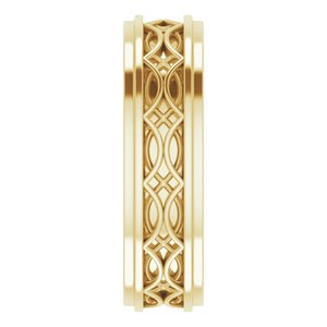 10k Yellow Or White Or Rose Gold Stepped-Edge Sculptural Flat Band