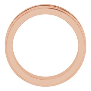 10k Yellow Or White Or Rose Gold Stepped-Edge Sculptural Flat Band