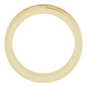 10k Yellow Or White Or Rose Gold Stepped-Edge Sculptural Flat Band