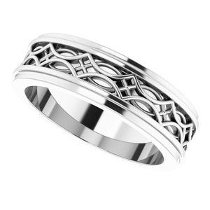 Sterling Silver Stepped-Edge Sculptural Flat Band