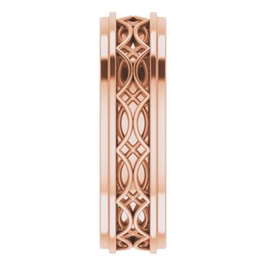 18k Yellow Or White Or Rose Gold Stepped-Edge Sculptural Flat Band