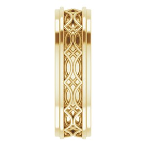 18k Yellow Or White Or Rose Gold Stepped-Edge Sculptural Flat Band