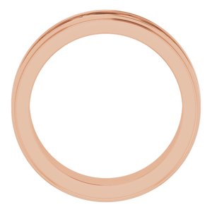 10k Yellow Or White Or Rose Gold Stepped-Edge Sculptural Flat Band