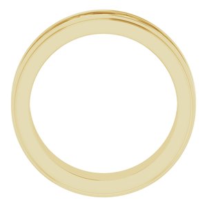 18k Yellow Or White Or Rose Gold Stepped-Edge Sculptural Flat Band