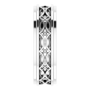 10k Yellow Or White Or Rose Gold Stepped-Edge Sculptural Flat Band