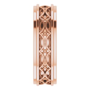10k Yellow Or White Or Rose Gold Stepped-Edge Sculptural Flat Band
