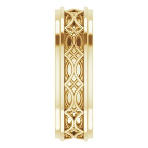 14k Yellow Or White Or Rose Gold Stepped-Edge Sculptural Flat Band
