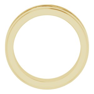 10k Yellow Or White Or Rose Gold Stepped-Edge Sculptural Flat Band