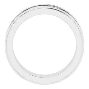 Sterling Silver Stepped-Edge Sculptural Flat Band