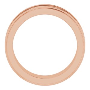 14k Yellow Or White Or Rose Gold Stepped-Edge Sculptural Flat Band