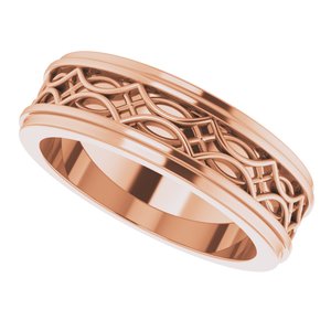 14k Yellow Or White Or Rose Gold Stepped-Edge Sculptural Flat Band