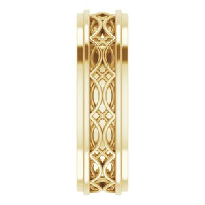 14k Yellow Or White Or Rose Gold Stepped-Edge Sculptural Flat Band