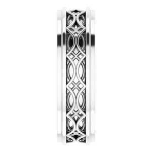 Sterling Silver Stepped-Edge Sculptural Flat Band