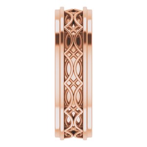 14k Yellow Or White Or Rose Gold Stepped-Edge Sculptural Flat Band