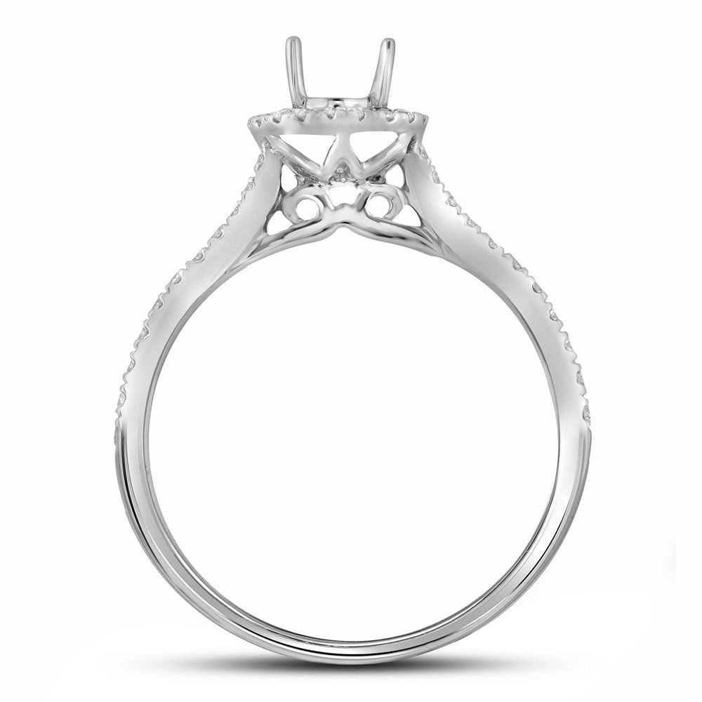 14k White Gold Round Diamond Slender Bridal Wedding Ring Band Set 7/8 Cttw, Womens Size: 5-10