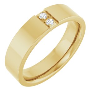 14K Yellow Gold Round 1.8 Mm G-H Si2-Si3 .05 Ctw Natural Diamond Band Size 7