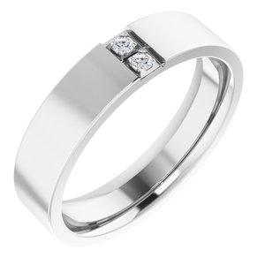 14K White Gold Round 1.8 Mm G-H Si2-Si3 .05 Ctw Natural Diamond Band Size 9