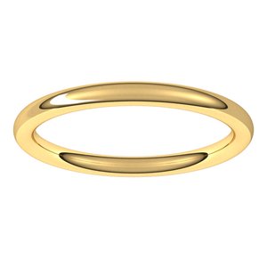 14K Yellow Or White Gold Or Sterling Silver 2 Mm Full Round Comfort-Fit Band