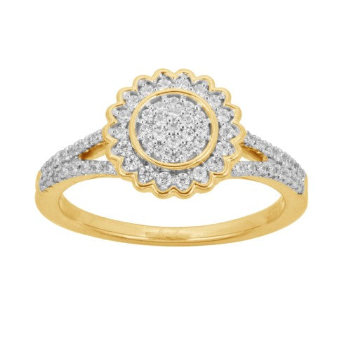 10K Yellow Gold  0.33 Cttw Diamond Ladies Ring