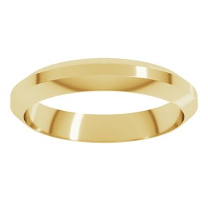 10K Yellow Or White Or Rose Gold Trapezoid Flat Band
