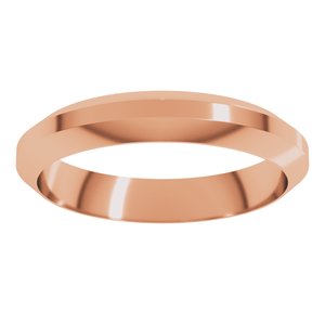 18K Yellow Or White Or Rose Gold Trapezoid Flat Band