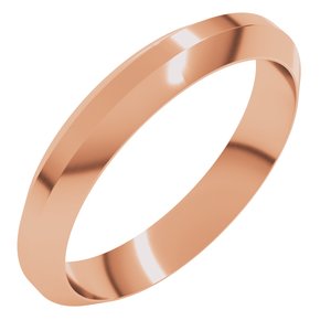 18K Yellow Or White Or Rose Gold Trapezoid Flat Band