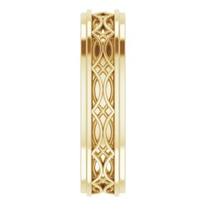 10k Yellow Or White Or Rose Gold Stepped-Edge Sculptural Flat Band
