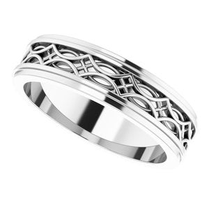 Sterling Silver Stepped-Edge Sculptural Flat Band