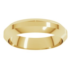 10K Yellow Or White Or Rose Gold Trapezoid Flat Band