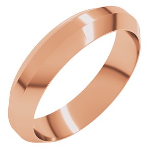 14K Yellow Or White Or Rose Gold Trapezoid Flat Band