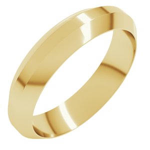 14K Yellow Or White Or Rose Gold Trapezoid Flat Band