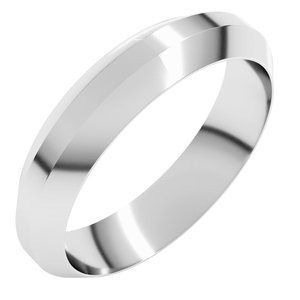 10K Yellow Or White Or Rose Gold Trapezoid Flat Band