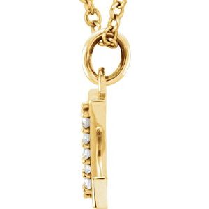 14K Yellow Gold Initial Z Round 1 Mm G-H I1 .025 Ctw Natural Diamond Initial Necklace, Length: 16 In