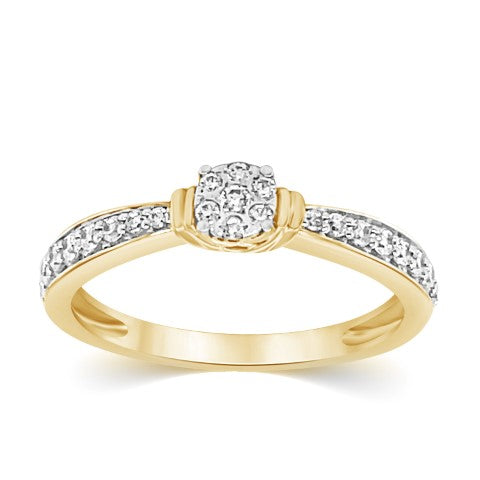10K Yellow Gold 0.30 Cttw Diamond Ladies Ring
