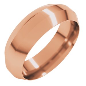 18K Yellow Or White Or Rose Gold Trapezoid Flat Band