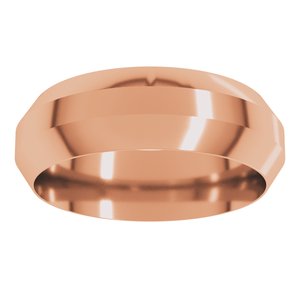 18K Yellow Or White Or Rose Gold Trapezoid Flat Band