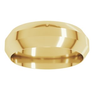18K Yellow Or White Or Rose Gold Trapezoid Flat Band