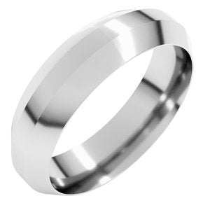 14K White Gold 6 Mm Trapezoid Wedding Band Size 10