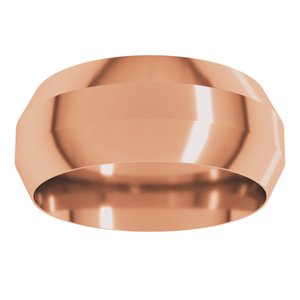 14K Yellow Or White Or Rose Gold Trapezoid Flat Band