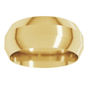 10K Yellow Or White Or Rose Gold Trapezoid Flat Band